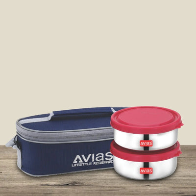 AVIAS Freshia Stainless Steel Tiffin Box with jacket (Horizontal) | Food Grade | Light Weight