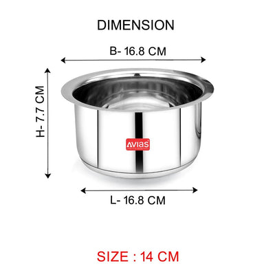 AVIAS Inox IB Stainless Steel Tope | Gas & Induction Compatible | Silver | Set of 5 Pcs