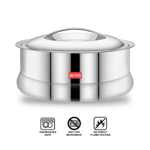 AVIAS Ruby Stainless Steel Casserole | Silver | 1 Pc