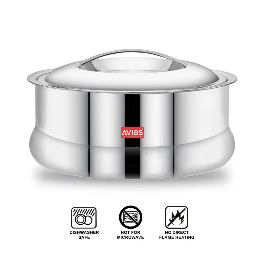 AVIAS Ruby Stainless Steel Casserole | Silver | 1 Pc