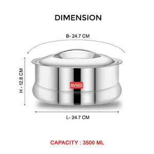 AVIAS Ruby Stainless Steel Casserole | Silver | 1 Pc