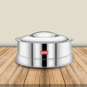 AVIAS Ruby Stainless Steel Casserole | Silver | 1 Pc
