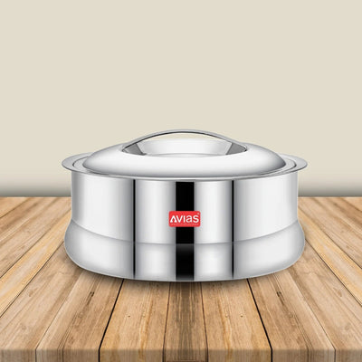 AVIAS Ruby Stainless Steel Casserole | Silver | 1 Pc