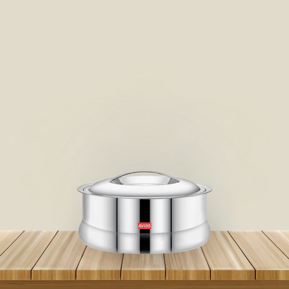 AVIAS Ruby Stainless Steel Casserole | Silver | 1 Pc
