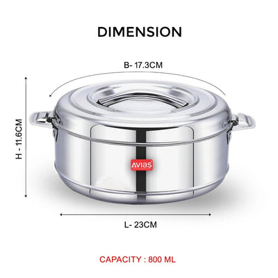 AVIAS Astra Casserole Set | Silver | Set of 3 Pcs