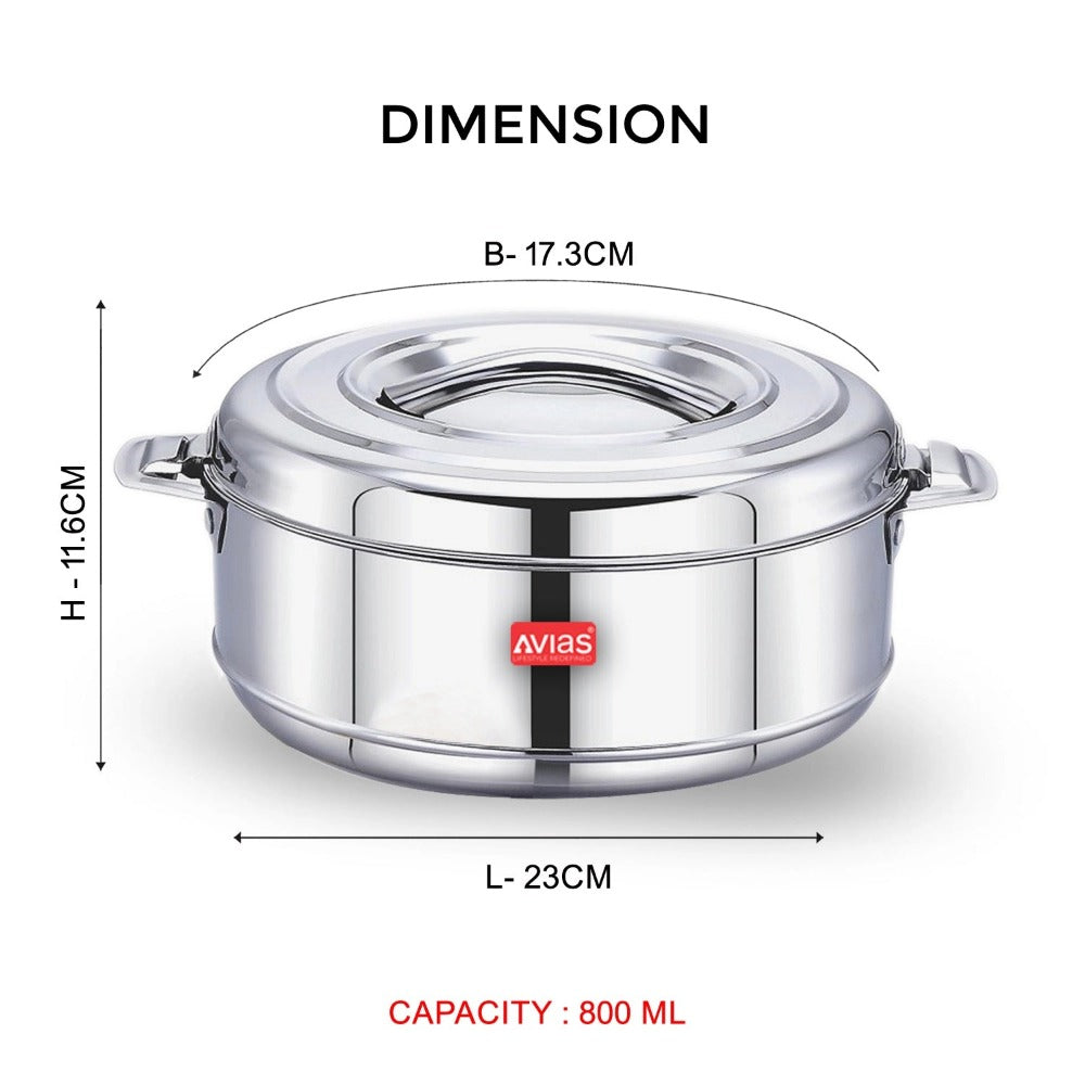 AVIAS Astra Casserole Set | Silver | Set of 3 Pcs