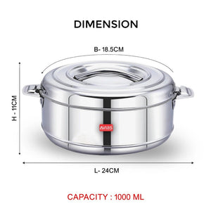 AVIAS Astra Casserole Set | Silver | Set of 3 Pcs