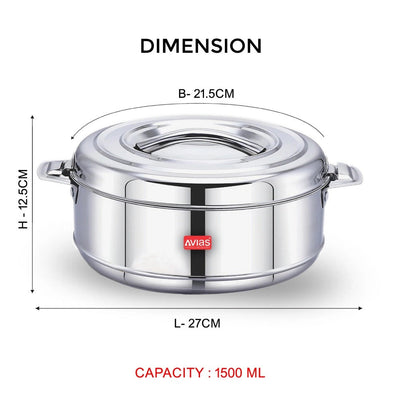 AVIAS Astra Casserole Set | Silver | Set of 3 Pcs