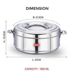 AVIAS Astra Casserole Set | Silver | Set of 2 Pcs