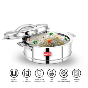 AVIAS Astra Casserole Set | Silver | Set of 2 Pcs