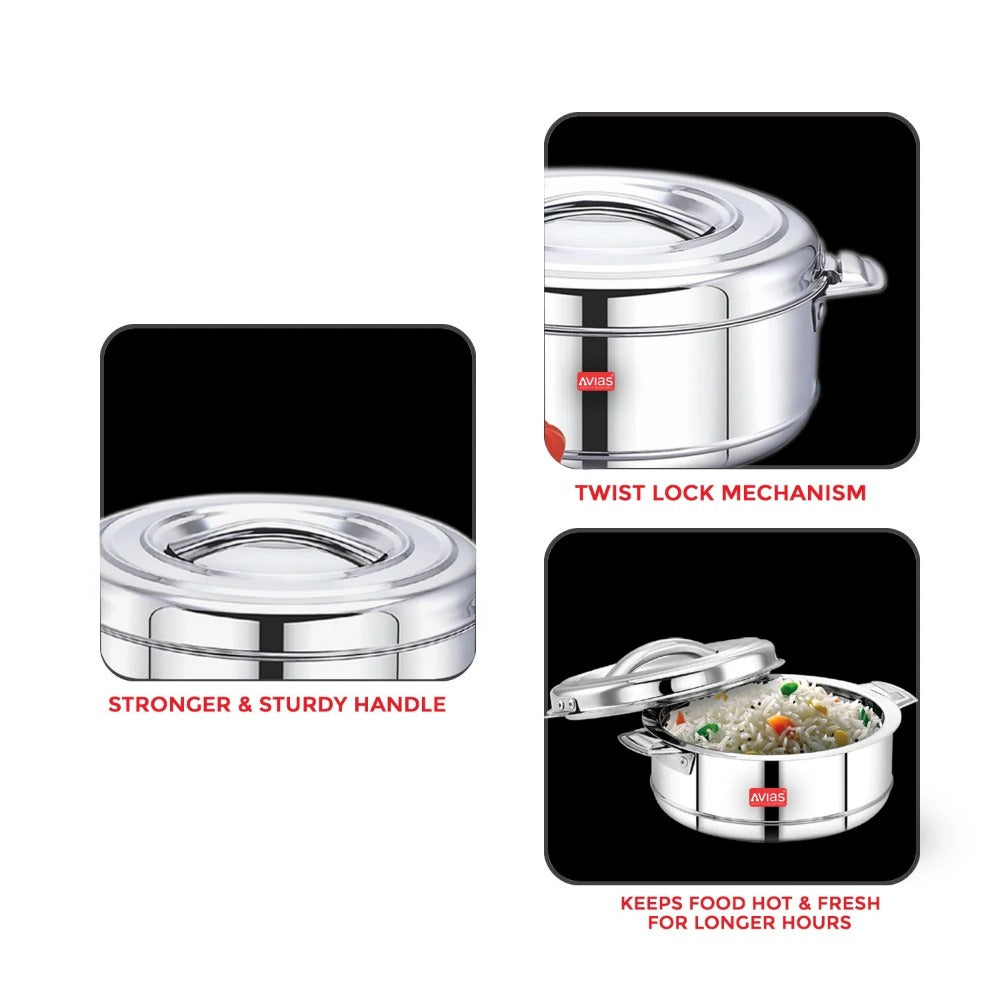 AVIAS Astra Casserole Set | Silver | Set of 2 Pcs