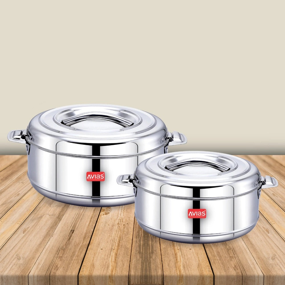 AVIAS Astra Casserole Set | Silver | Set of 2 Pcs