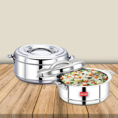 AVIAS Astra Casserole Set | Silver | Set of 2 Pcs