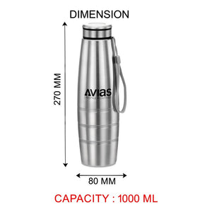 AVIAS Office Freshia H4 Tiffin with 4 Container + Premia Stainless Steel 1000 ML Bottle | Insulated Jacket | Set of 5 Pcs