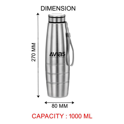 AVIAS Office Freshia H4 Tiffin with 4 Container + Premia Stainless Steel 1000 ML Bottle | Insulated Jacket | Set of 5 Pcs