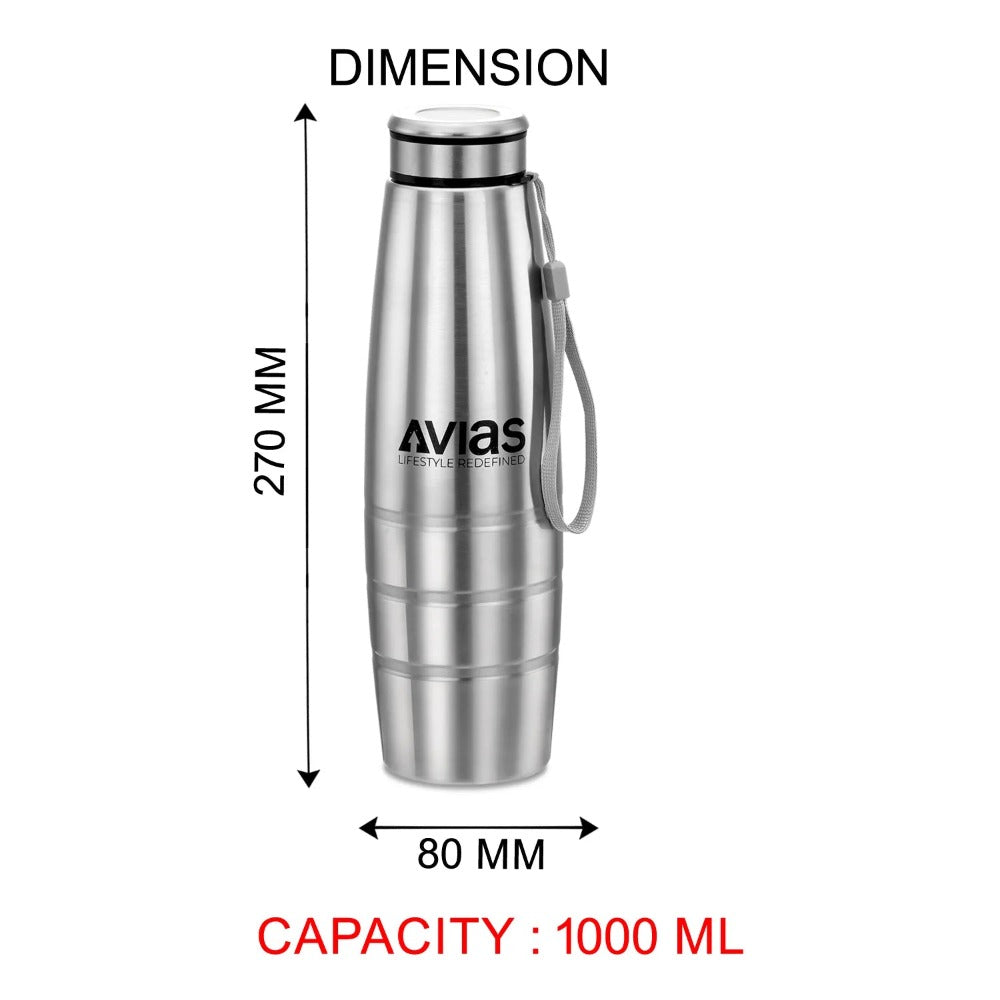 AVIAS Office Freshia H4 Tiffin with 4 Container + Premia Stainless Steel 1000 ML Bottle | Insulated Jacket | Set of 5 Pcs