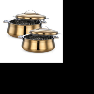 AVIAS Riara Stainless Steel Casserole Set | Golden | Set of 2 Pcs