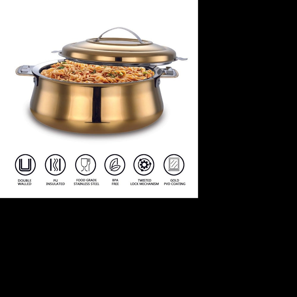 AVIAS Riara Stainless Steel Casserole Set | Golden | Set of 2 Pcs
