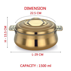AVIAS Riara Stainless Steel Casserole Set | Golden | Set of 2 Pcs