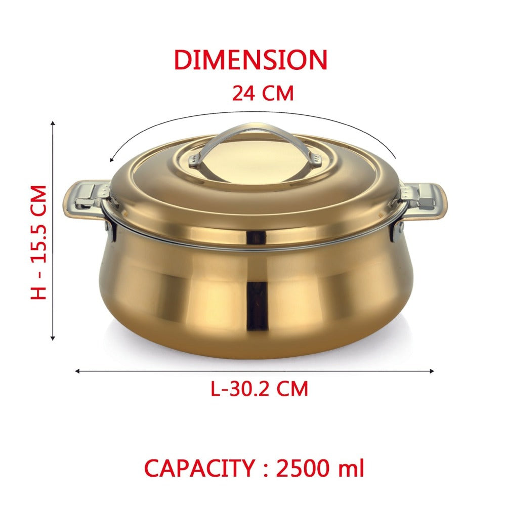 AVIAS Riara Stainless Steel Casserole Set | Golden | Set of 2 Pcs
