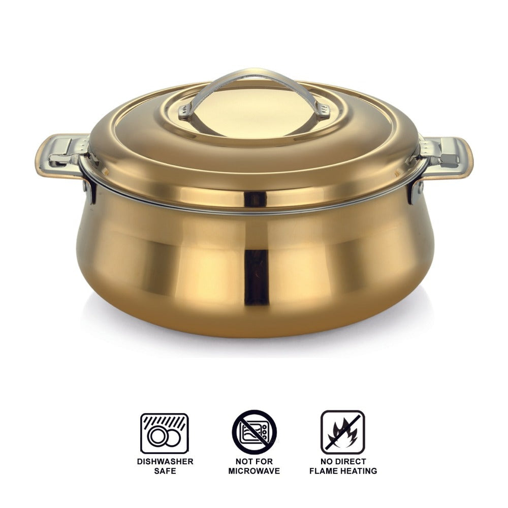AVIAS Riara Stainless Steel Casserole Set | Golden | Set of 2 Pcs