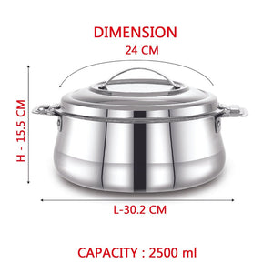 AVIAS Riara Stainless Steel Casserole Set | Silver | Set of 2 Pcs