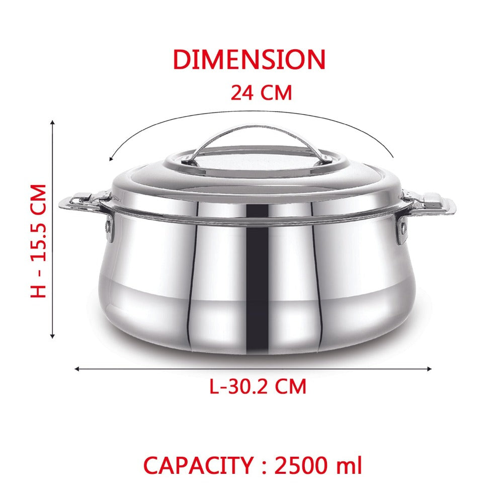 AVIAS Riara Stainless Steel Casserole Set | Silver | Set of 2 Pcs