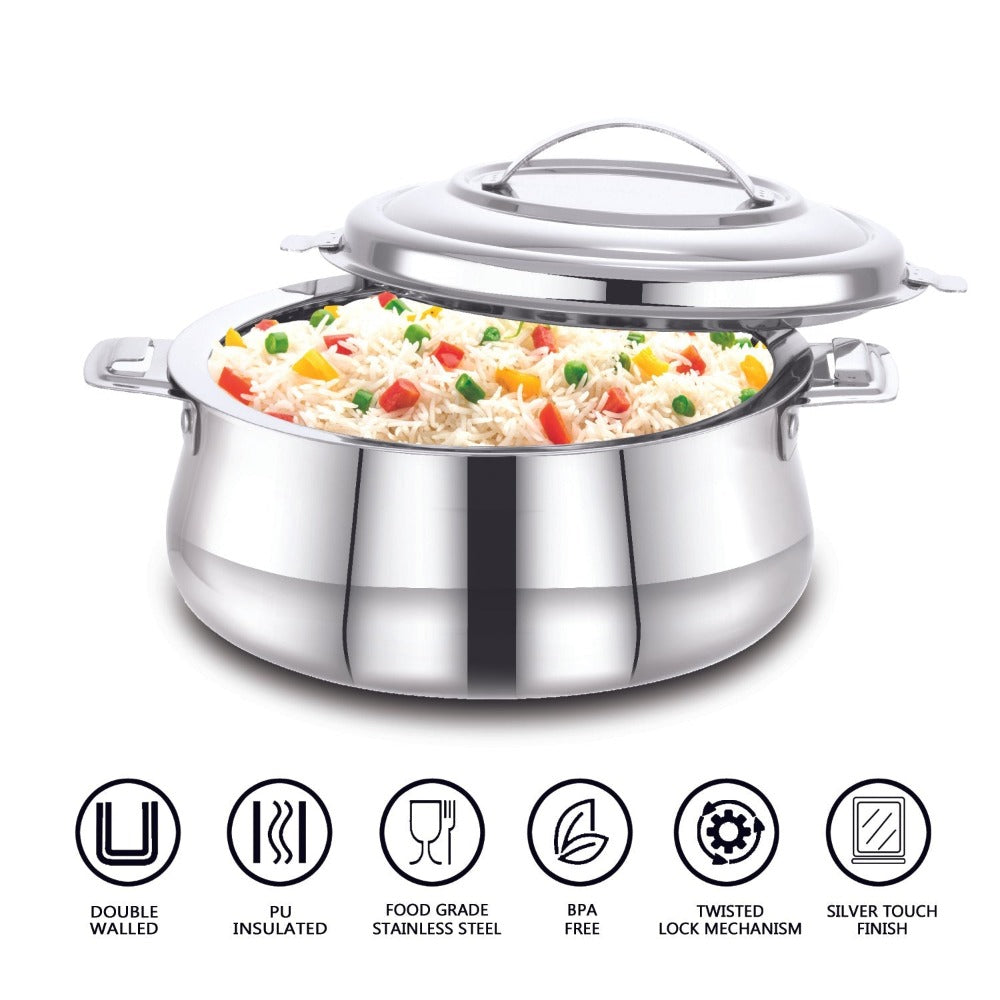 AVIAS Riara Stainless Steel Casserole Set | Silver | Set of 2 Pcs