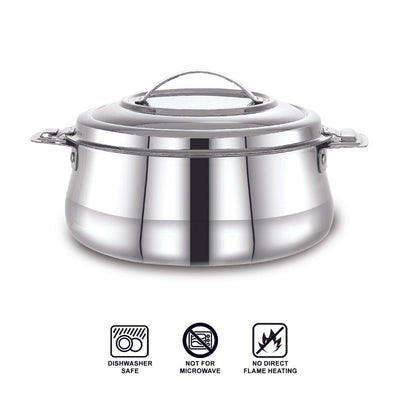 AVIAS Riara Stainless Steel Casserole Set | Silver | Set of 2 Pcs