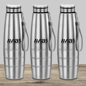AVIAS Premia Stainless Steel 1000ml Water Bottles | Silver | Set of 3 Pcs