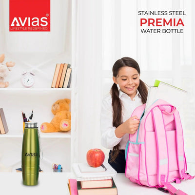 AVIAS Premia Stainless Steel Color 1000ml Water Bottles | Set of 3 Pcs