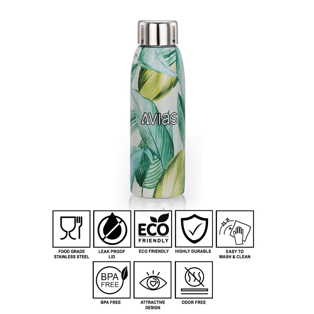 AVIAS Avio Printed Stainless Steel 500 ML Baby  Water Bottles | Set of 3 Pcs