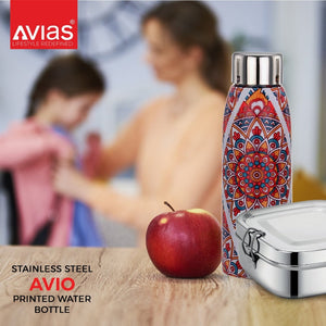 AVIAS Avio Printed Stainless Steel 500 ML Baby  Water Bottles | Set of 3 Pcs