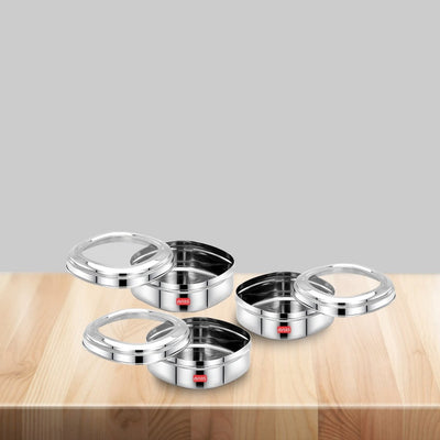 AVIAS Chocolate Box with See-Through Lid | Silver | Set of 3 Pcs