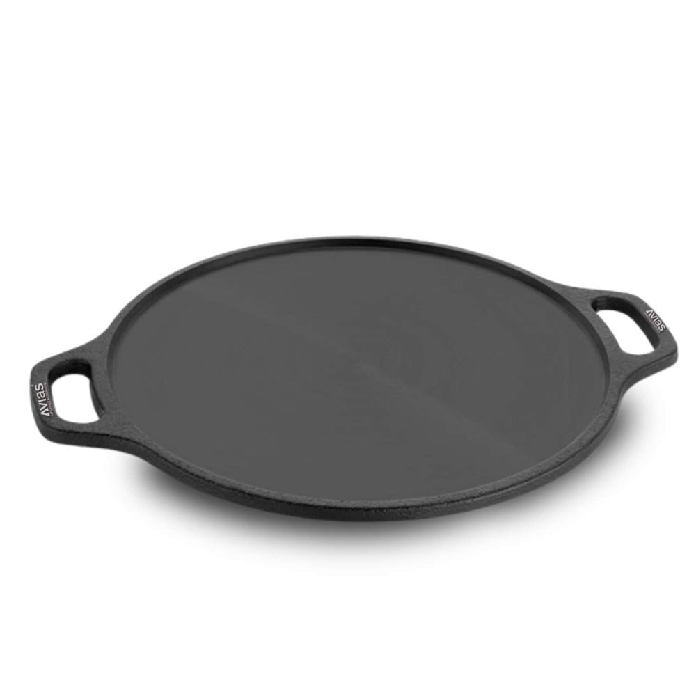 AVIAS Cast Iron Dosa Tawa Pan | Gas & Induction Compatible | Black