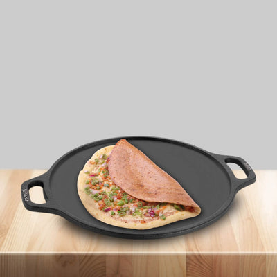 AVIAS Cast Iron Dosa Tawa Pan | Gas & Induction Compatible | Black