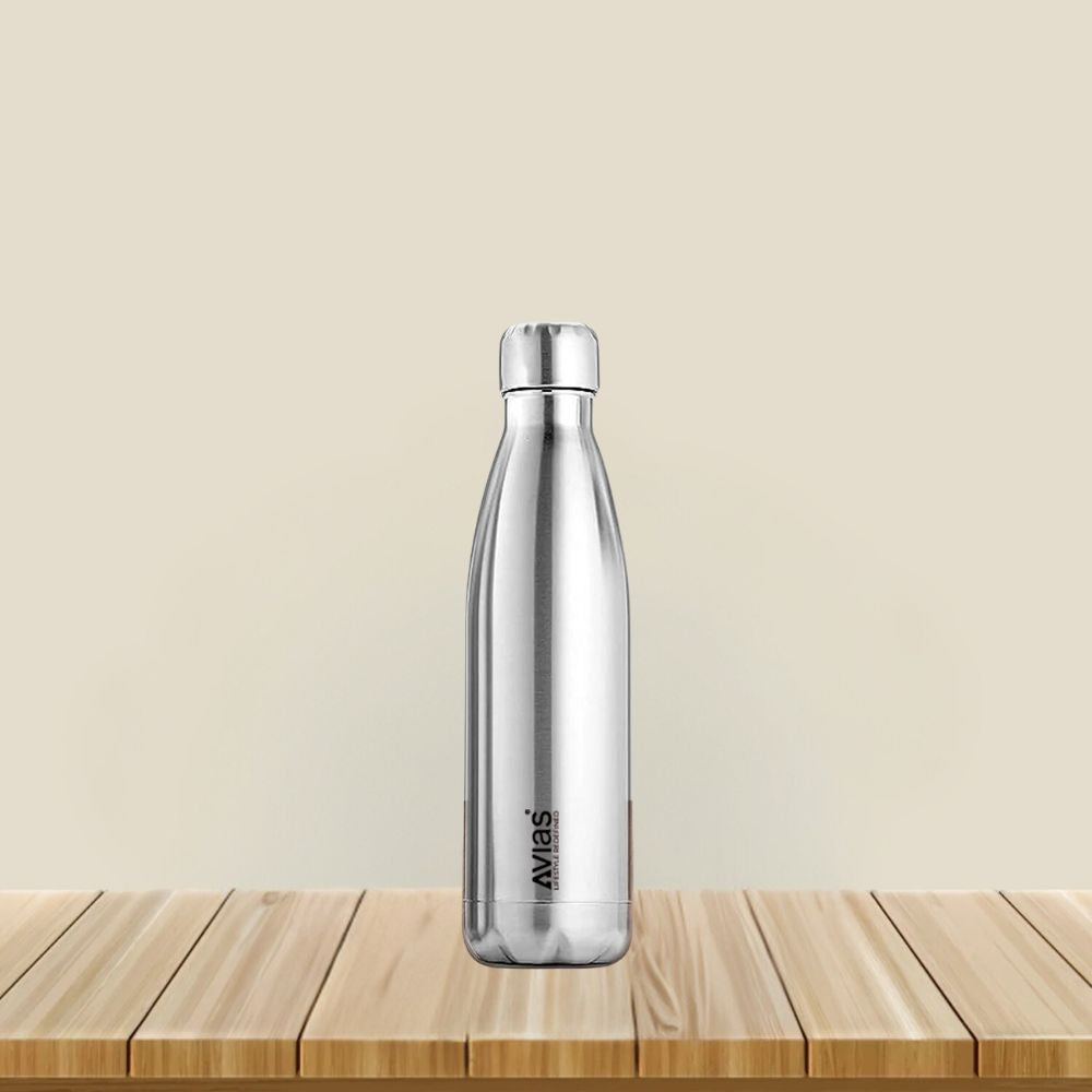 AVIAS Evita Premium Stainless Steel Vacuum Insulated Flask Water Bottel | Silver | 1 Pc