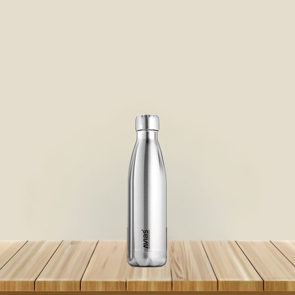 AVIAS Evita Premium Stainless Steel Vacuum Insulated Flask Water Bottel | Silver | 1 Pc