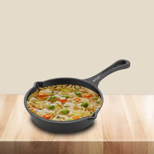 AVIAS Cast Iron Deep Skillet Iron Fry Pan | Black