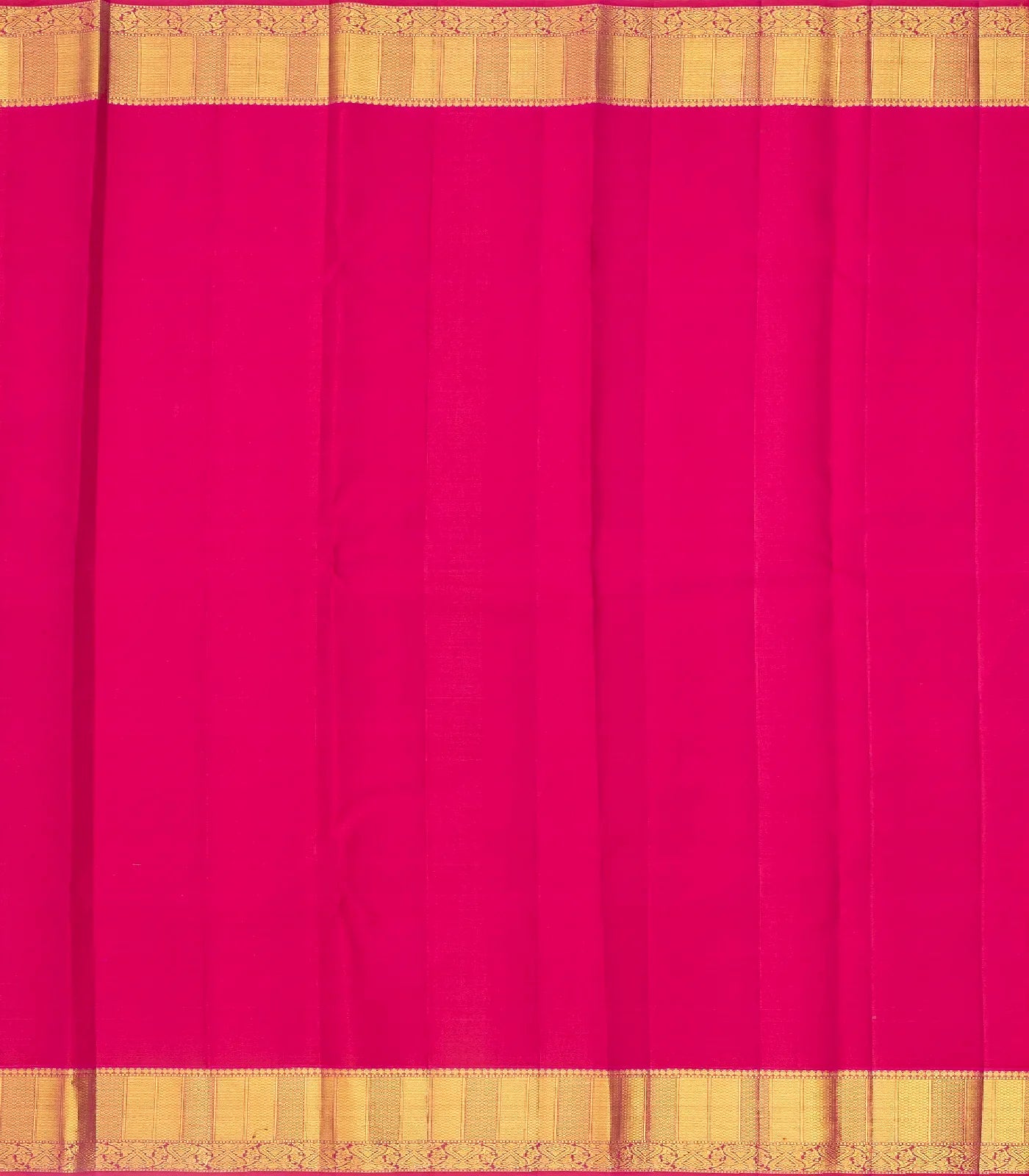 Pink Handloom Kanchipuram Silk Saree With Floral Stripes