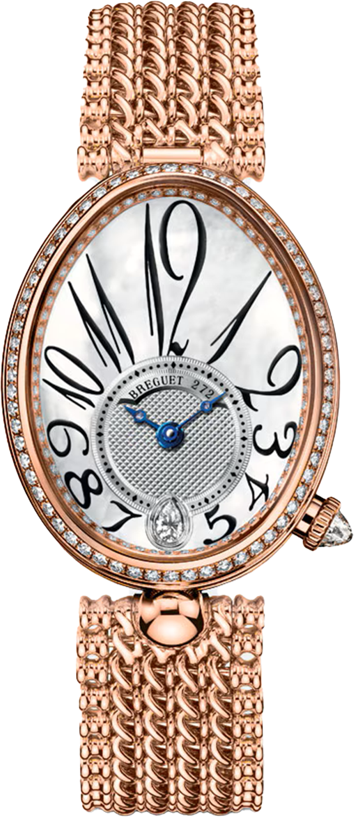 Breguet Reine De Naples White dial Gold chain 36.50 mm for Women