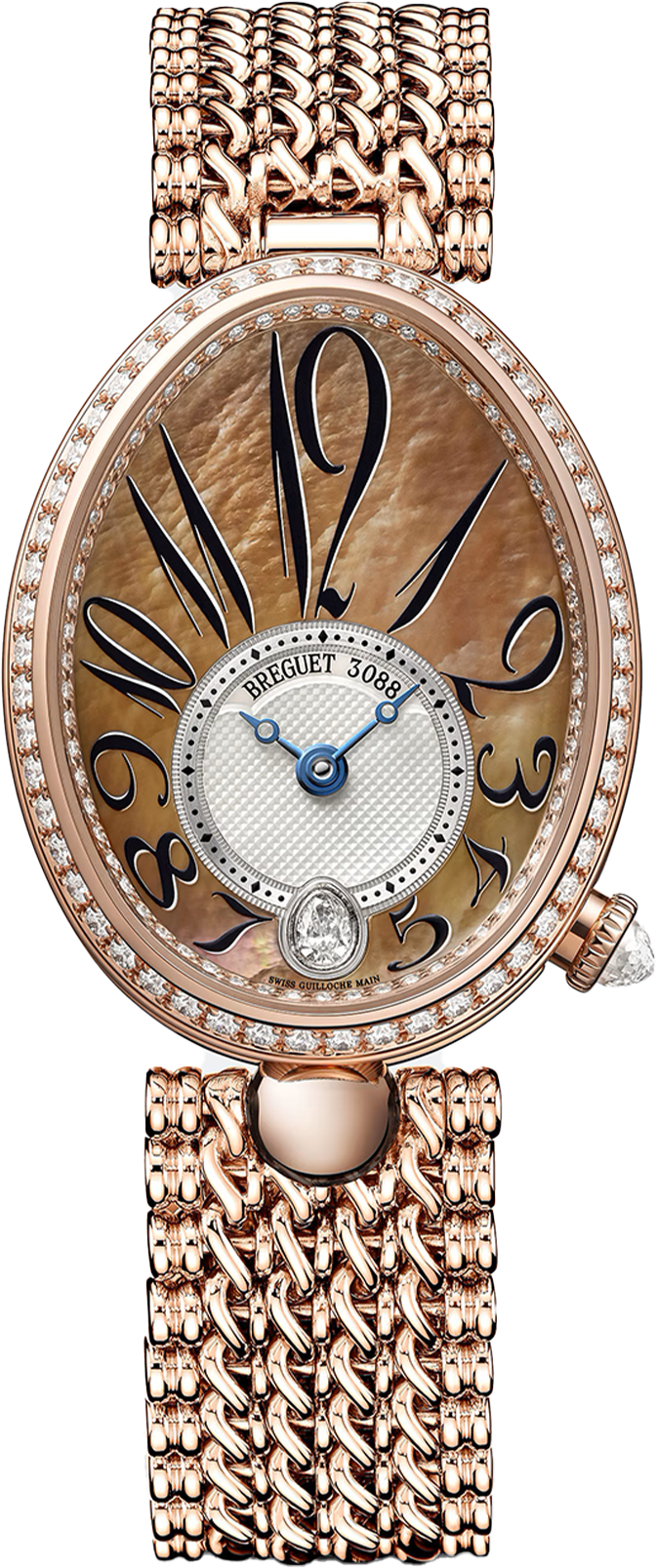 Breguet Reine De Naples gold dial & chain 36.50 mm for Women