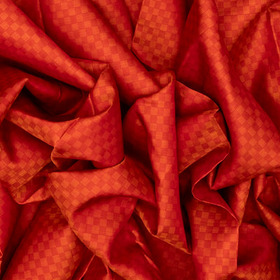 Red Handloom Kanchipuram Payadi Silk Saree With Corner Buttas