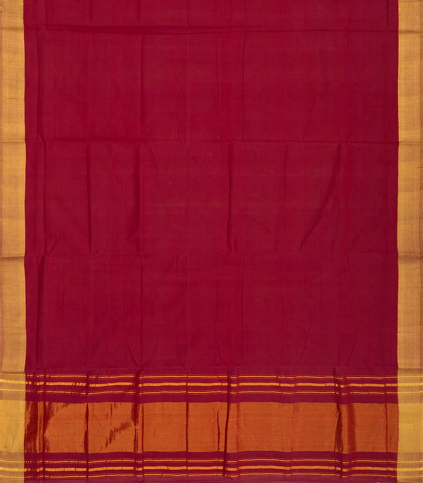 Pink Mangalagiri Cotton Saree With Contrast Zari Border