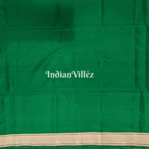 Bottle Green Handwoven Banarasi Katan Silk Saree with Kashi Ghat Weaves