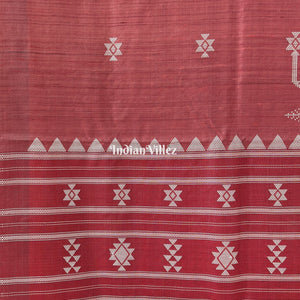 Rust Ganjam Bomkai Theme Gopalpur Tussar Silk Saree