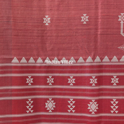 Rust Ganjam Bomkai Theme Gopalpur Tussar Silk Saree