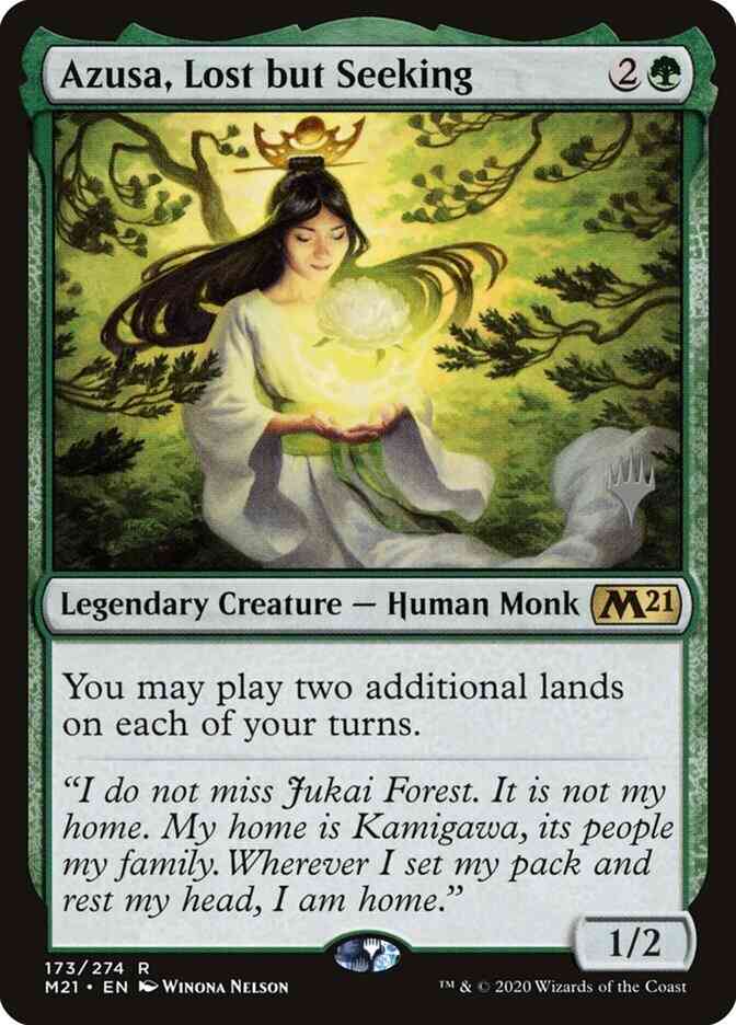 Azusa, Lost but Seeking [Promo Pack] [173p] [Core Set 2021 Promos] [Non-Foil]