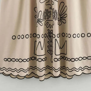 Jamie Embroidered Holiday Midi Dress in Beige - Luxe Collection