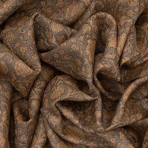 Beige Handwoven Printed Tussar Silk Saree With Vine Motifs & Contrast Blue Pallu-Beige